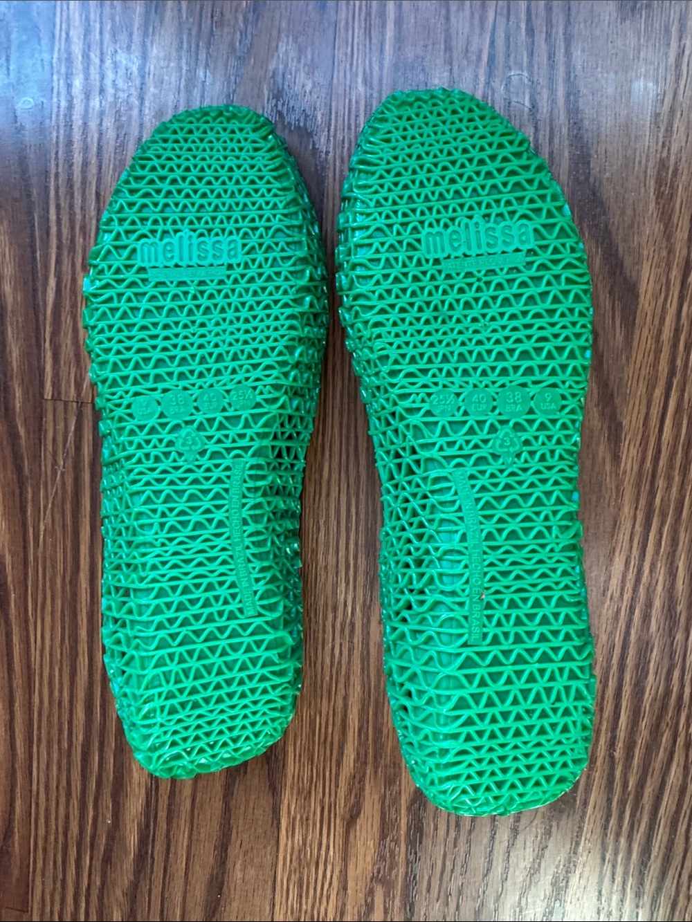 Melissa + Campana Kelly Green Lattice Jelly Flats Size  9 - Picture 6 of 10